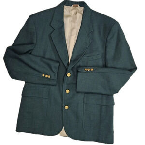 Orvis Men's Vintage Sport Coat Blazer Jacket 40s Tweed Green Wool Gold 3 Buttons